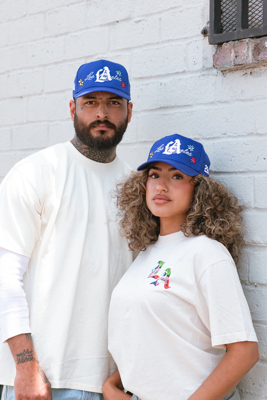 LA Logo A-Frame Snapback | Royal Blue  - House of Flowers  Collab