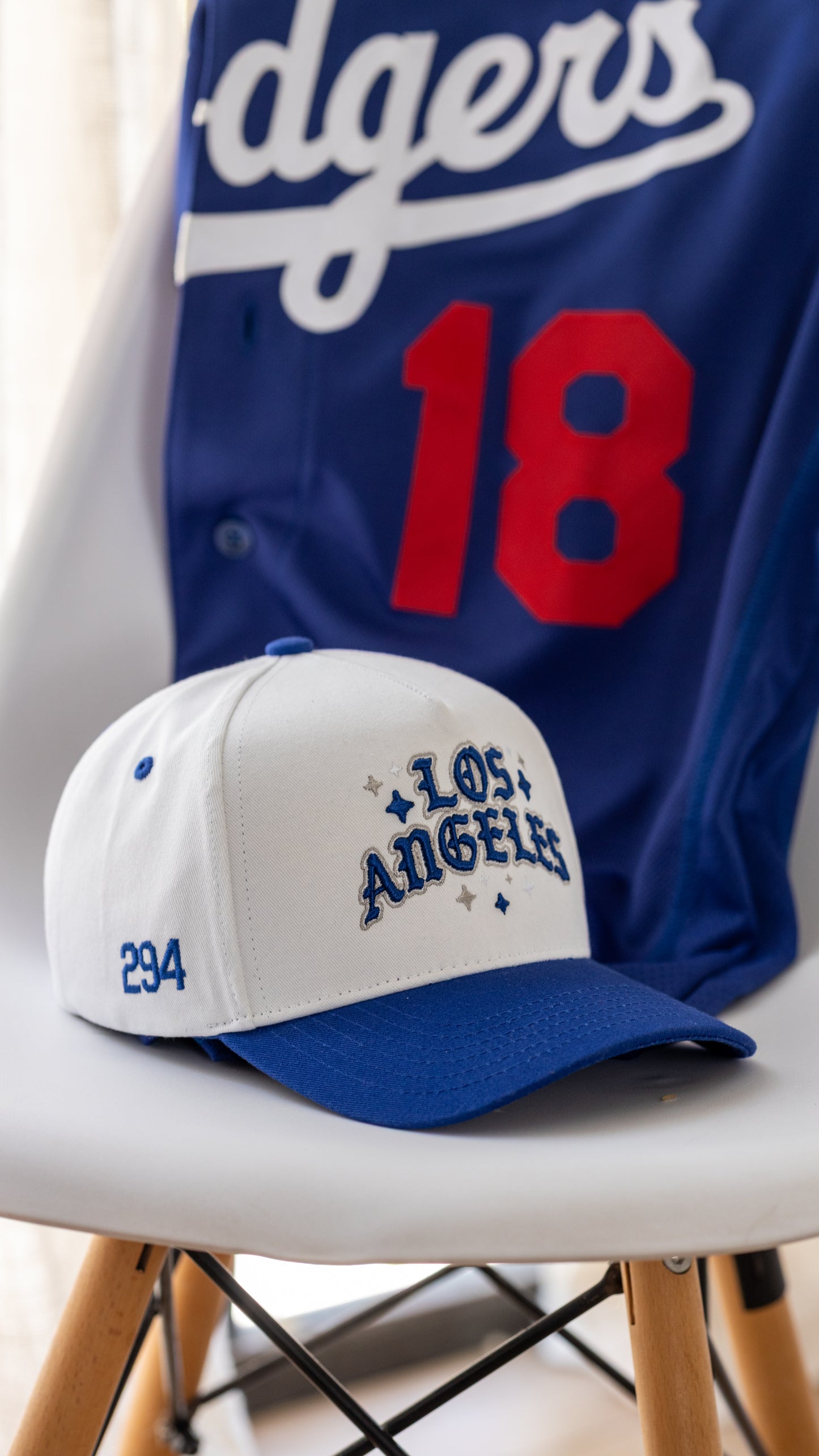 Los Angeles Stars Logo A-Frame Snapback | White & Royal Blue