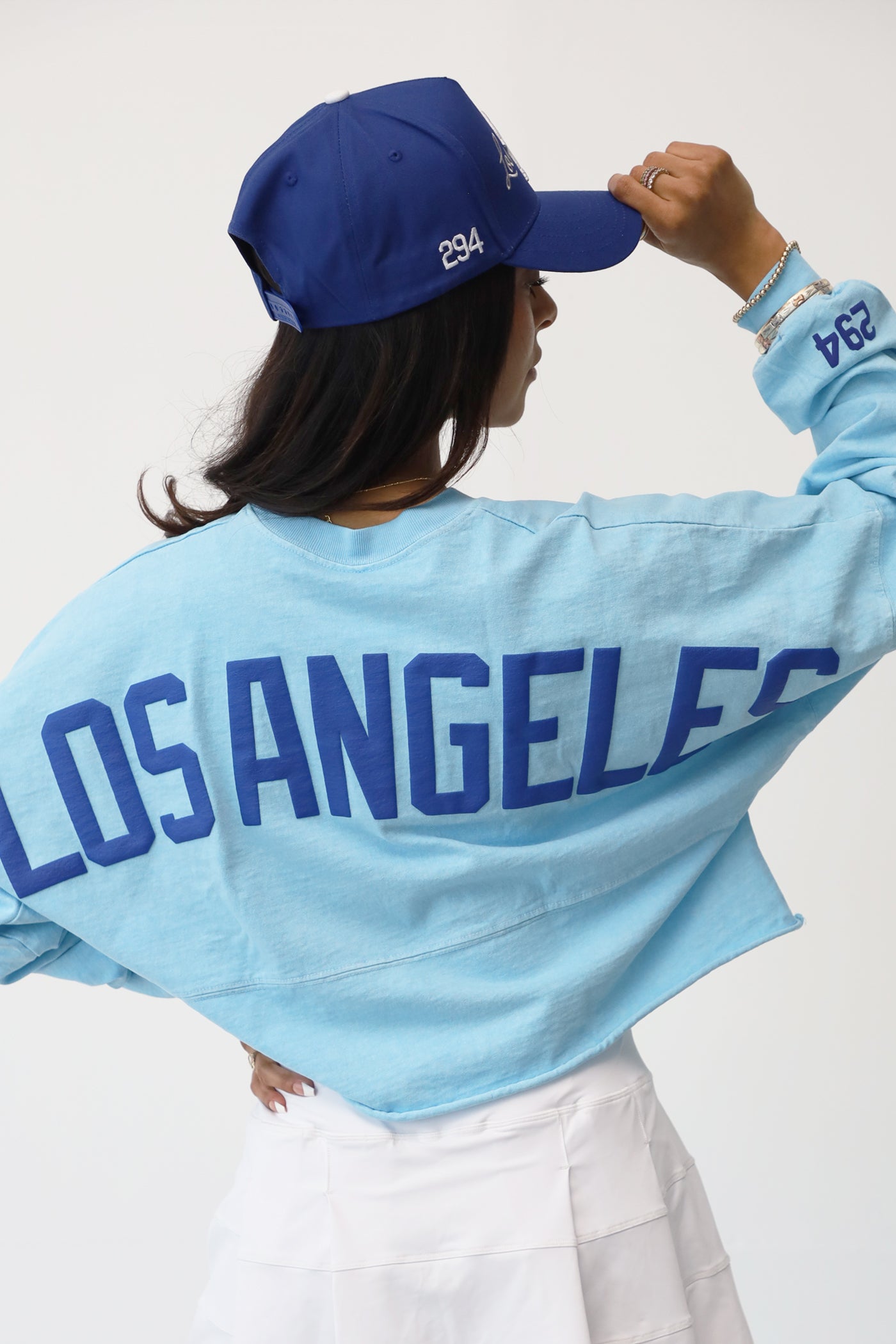 Powder Blue LA Logo | Crop Top Spirit Jersey