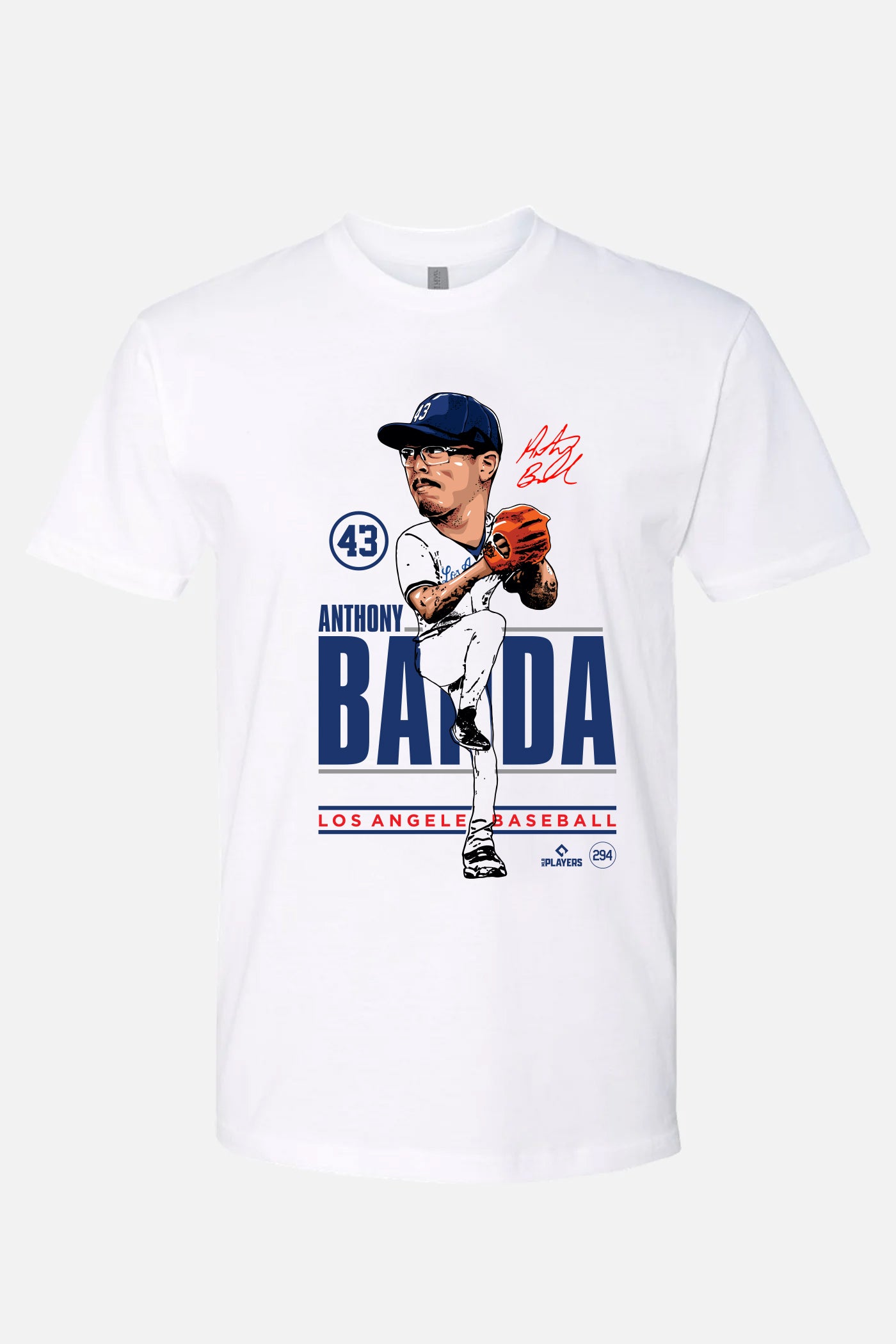 Anthony Banda Caricature White Tee | MLBPA