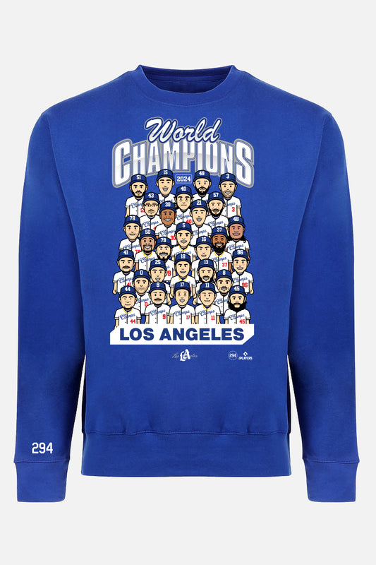World Champions Team Cartoon Royal Crewneck