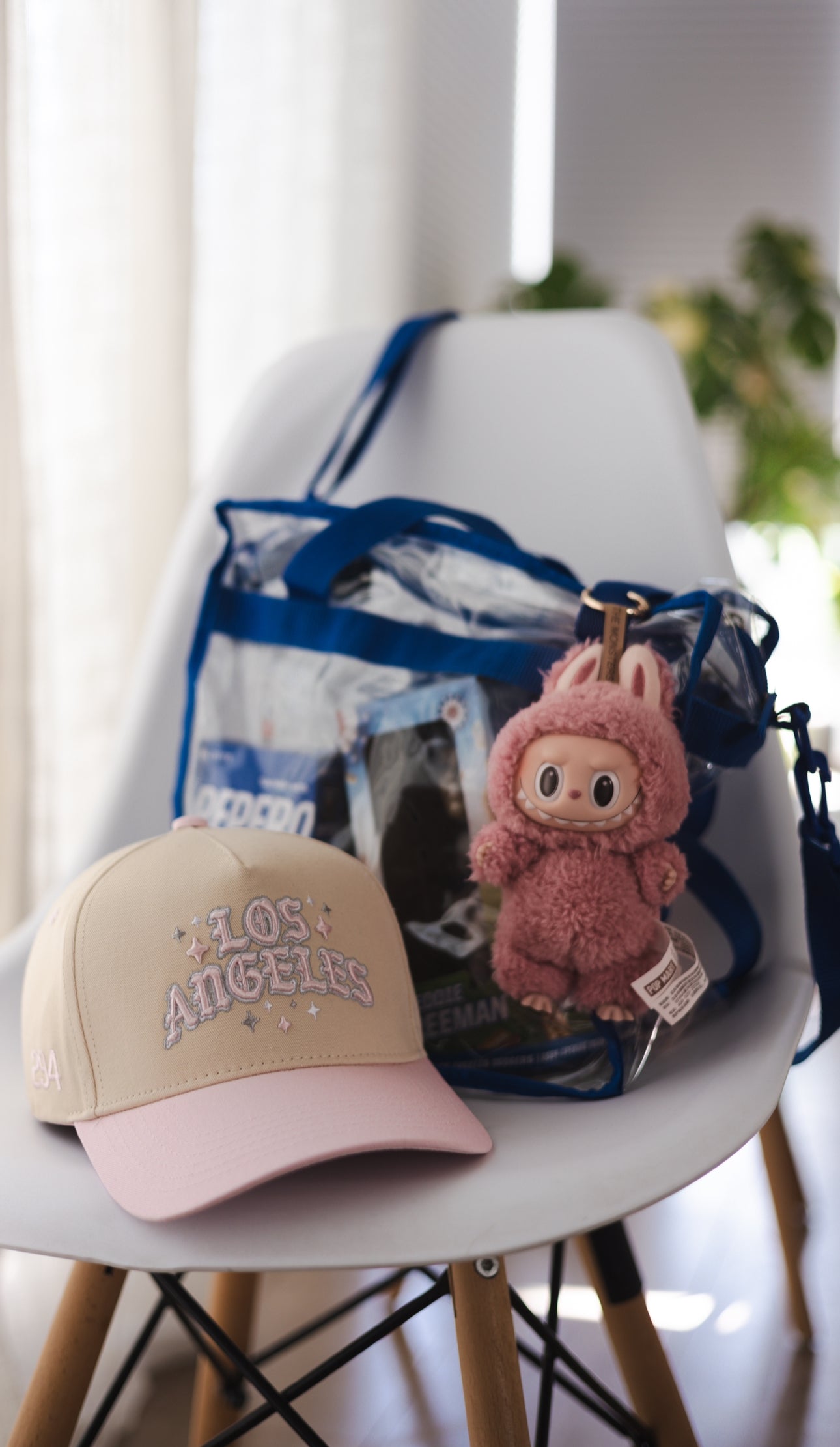 Los Angeles Stars Logo A-Frame Snapback | Natural & Pink