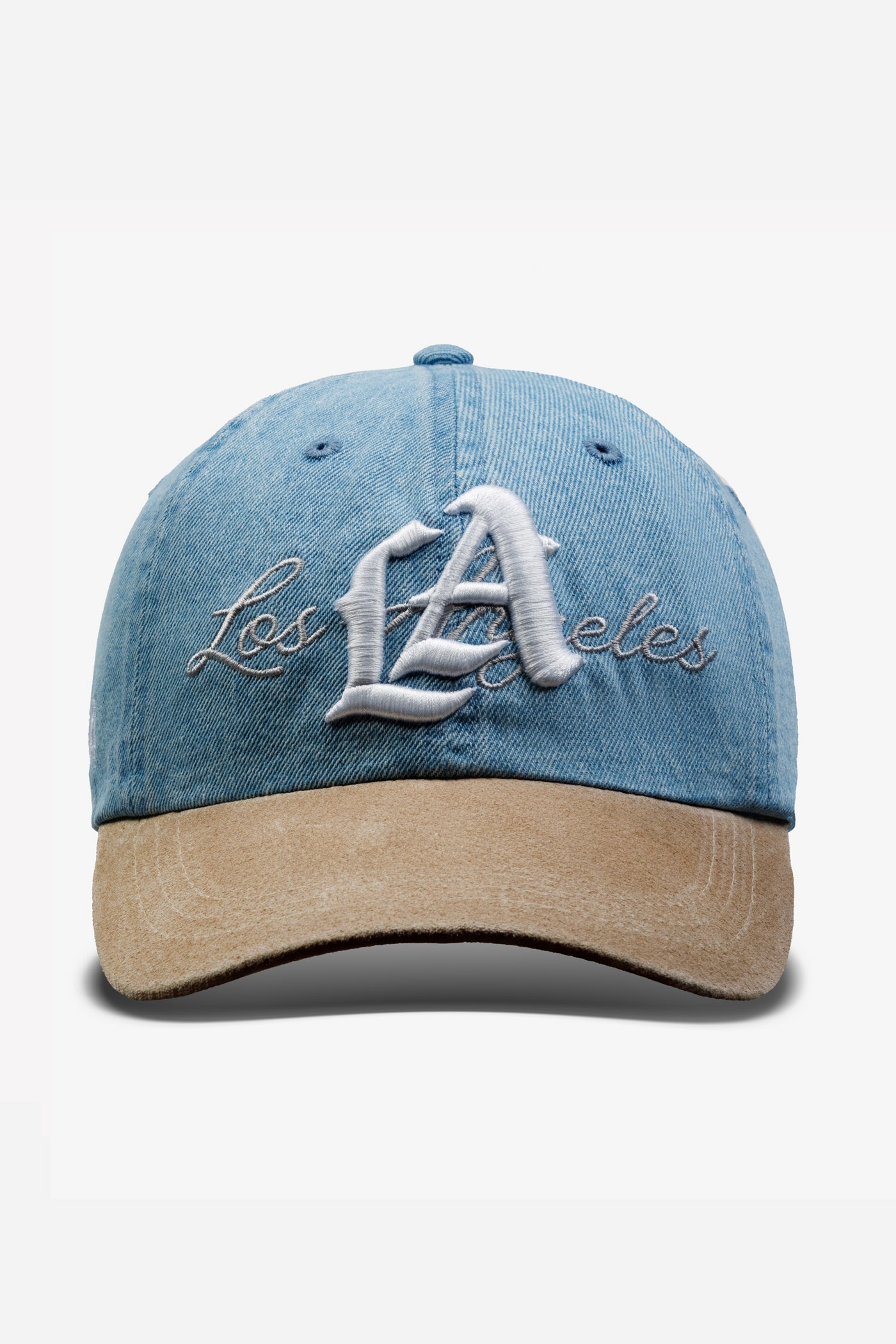 LA Logo Dad Hat | Light Denim & Suede