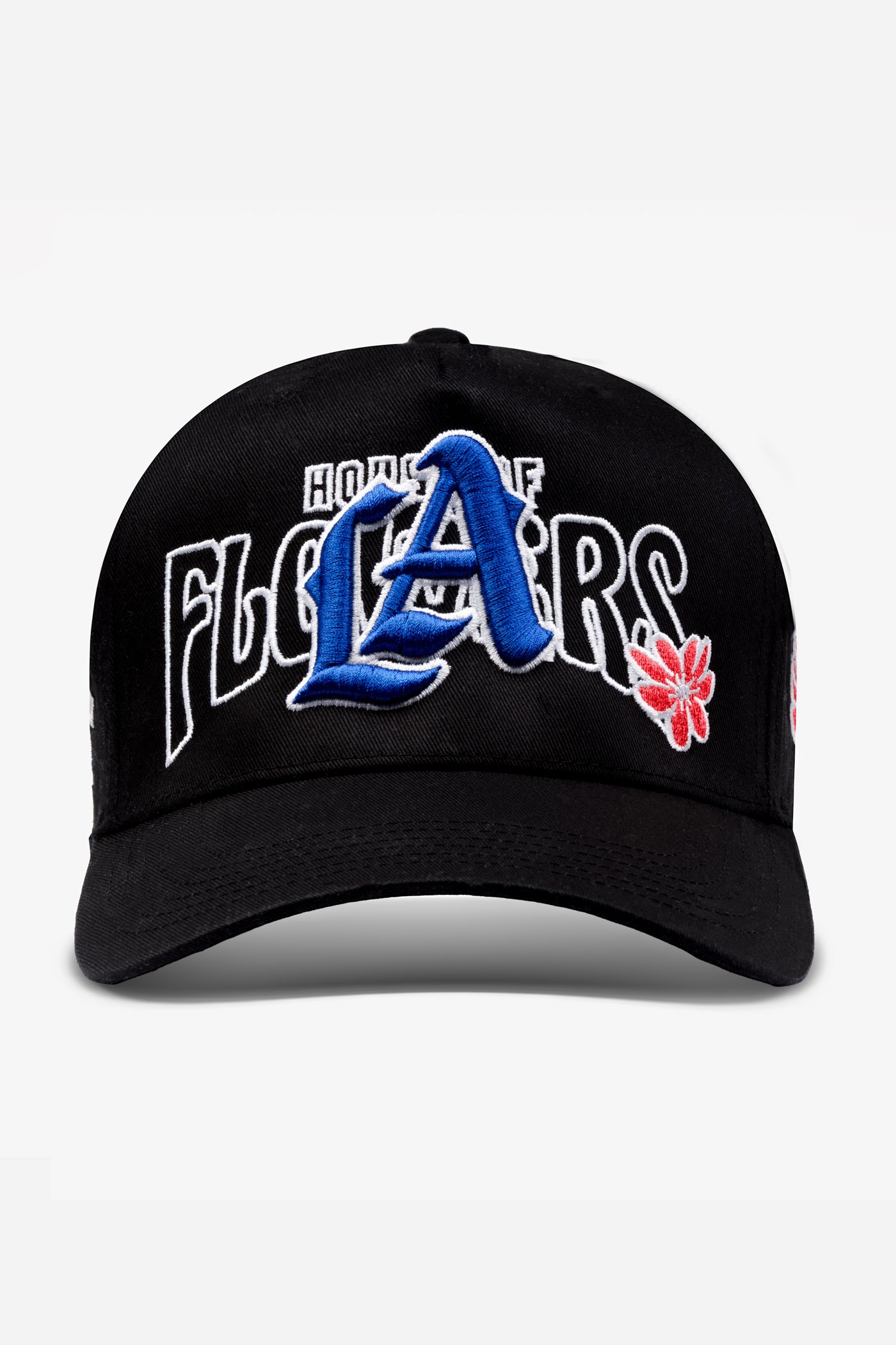 LA Logo A-Frame Snapback | Black - House of Flowers Collab