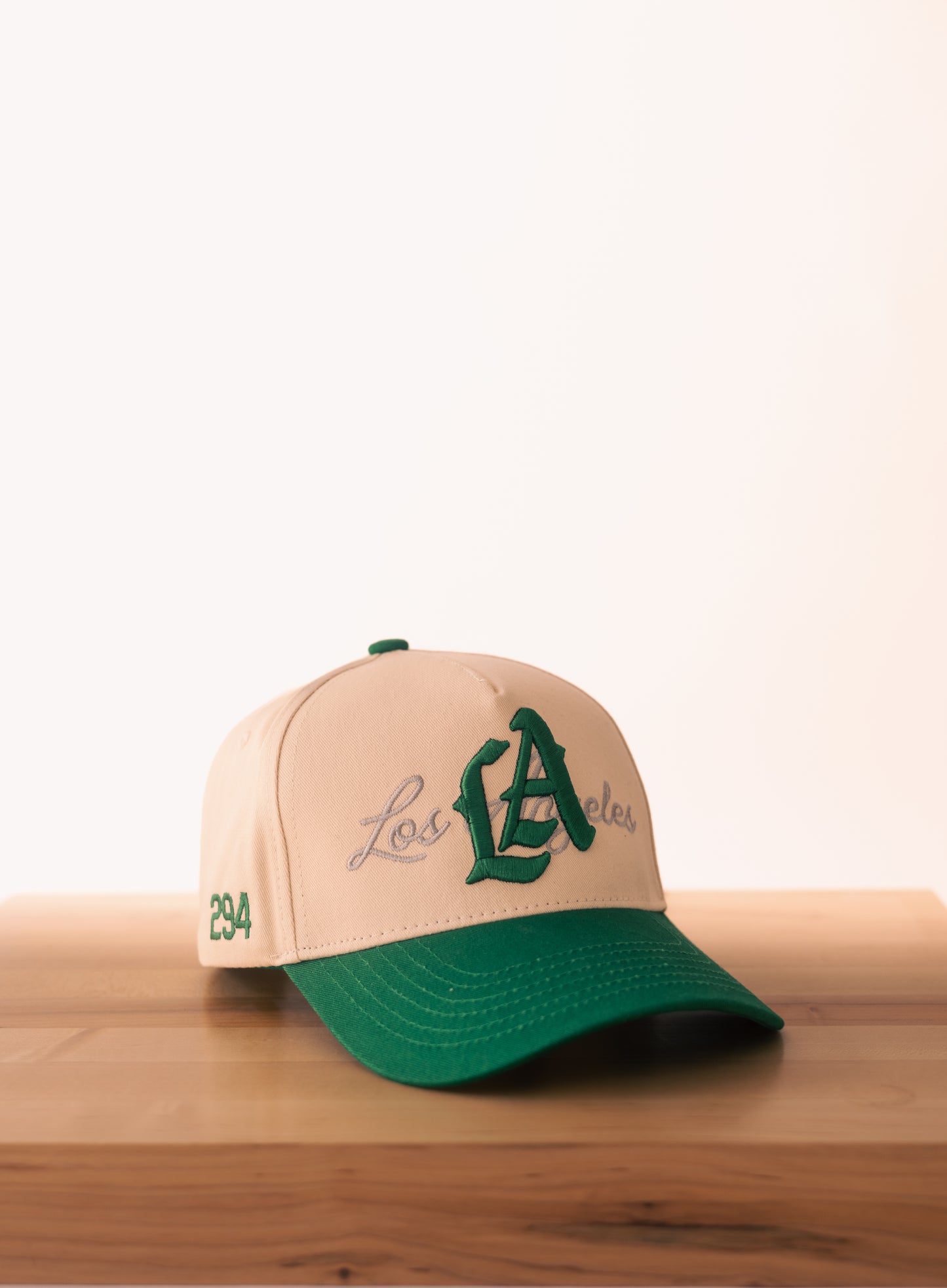 LA Logo A-Frame Snapback | Natural & Green