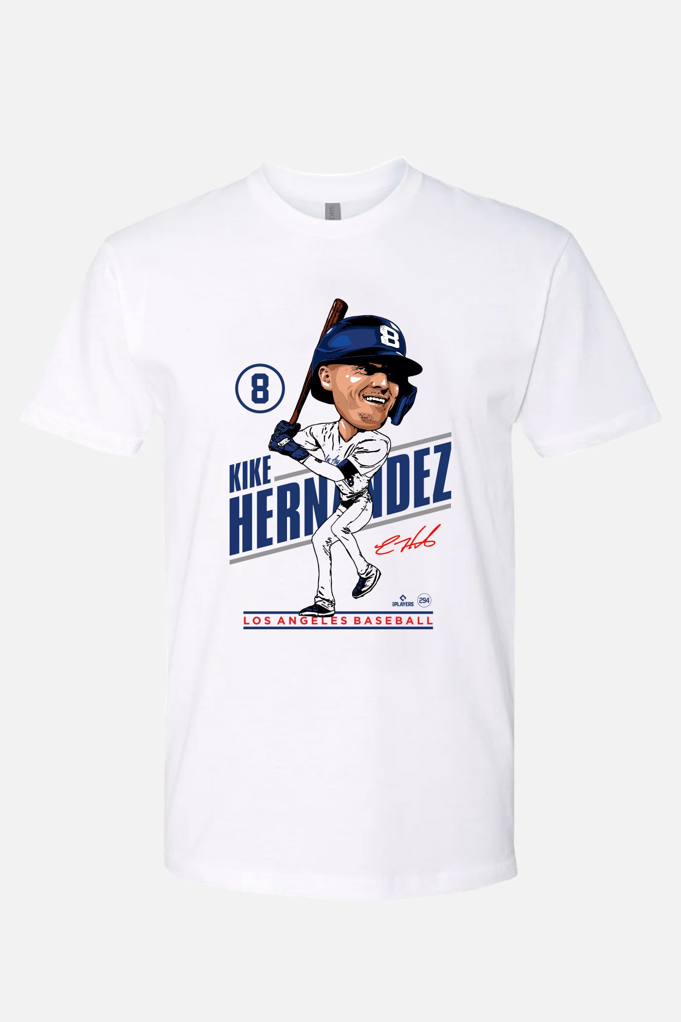 Kike Hernandez Caricature White Tee | MLBPA