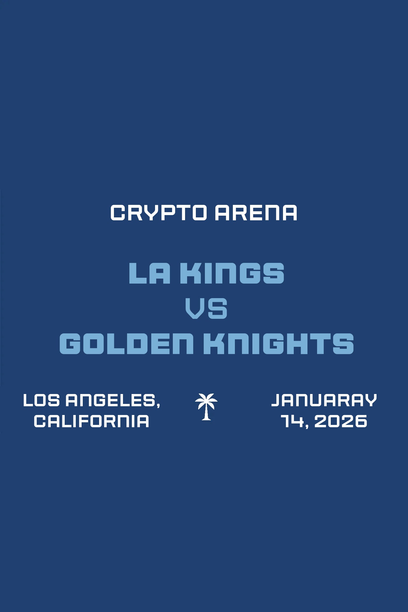 LA Kings vs Golden Knights (Dodgers Night) January 14 2026