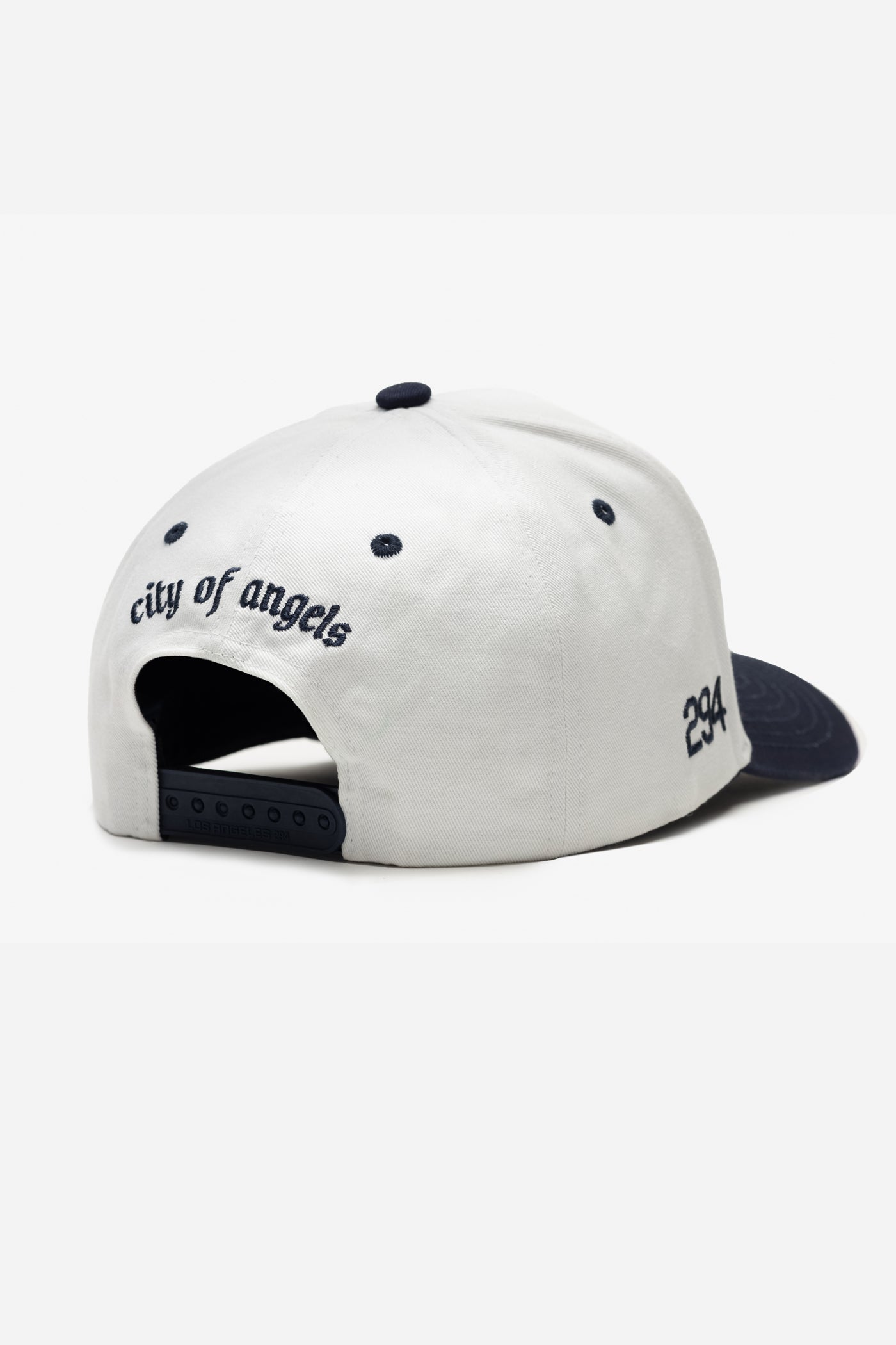LA Logo A-Frame Snapback | White & Navy Blue
