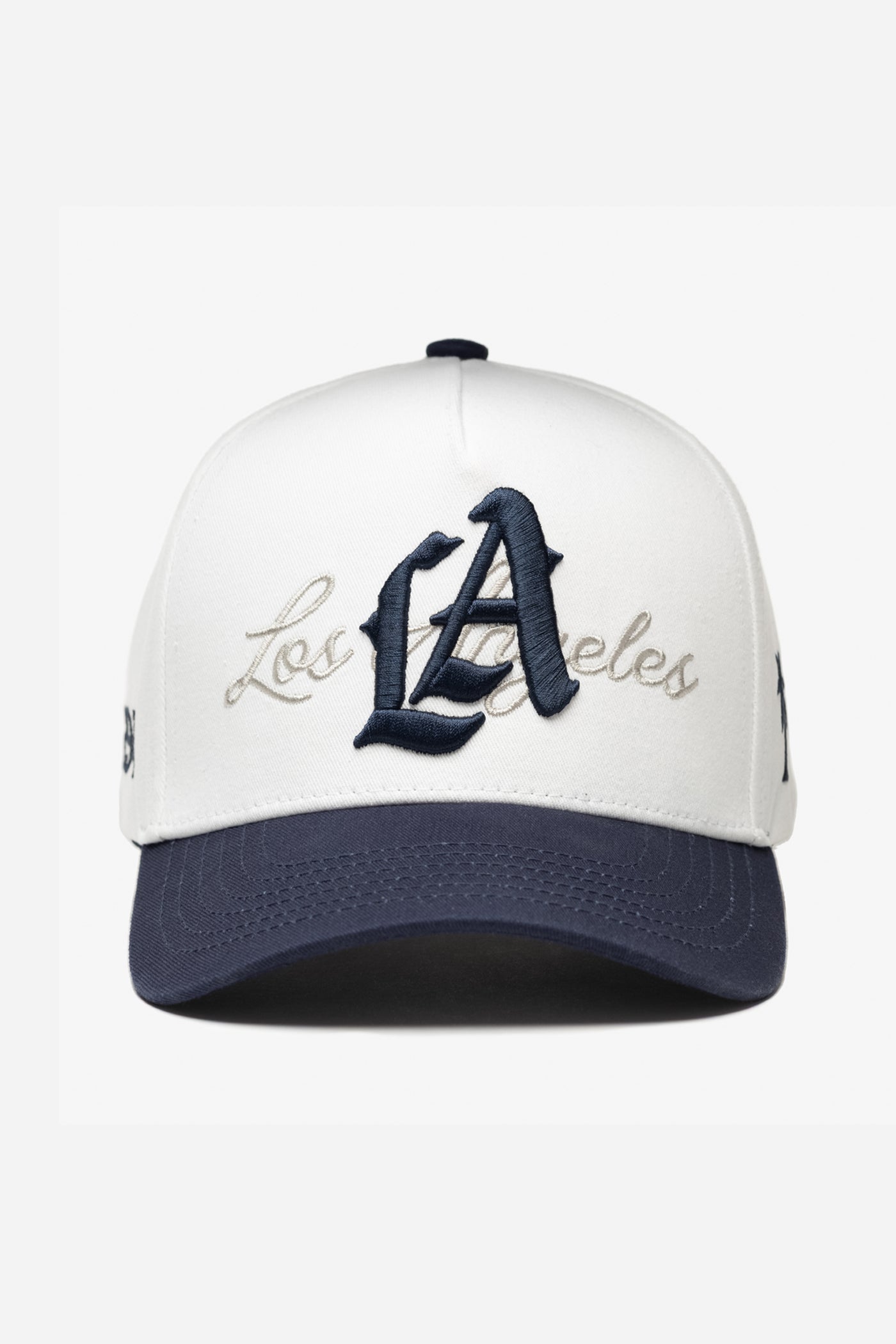 LA Logo A-Frame Snapback | White & Navy Blue