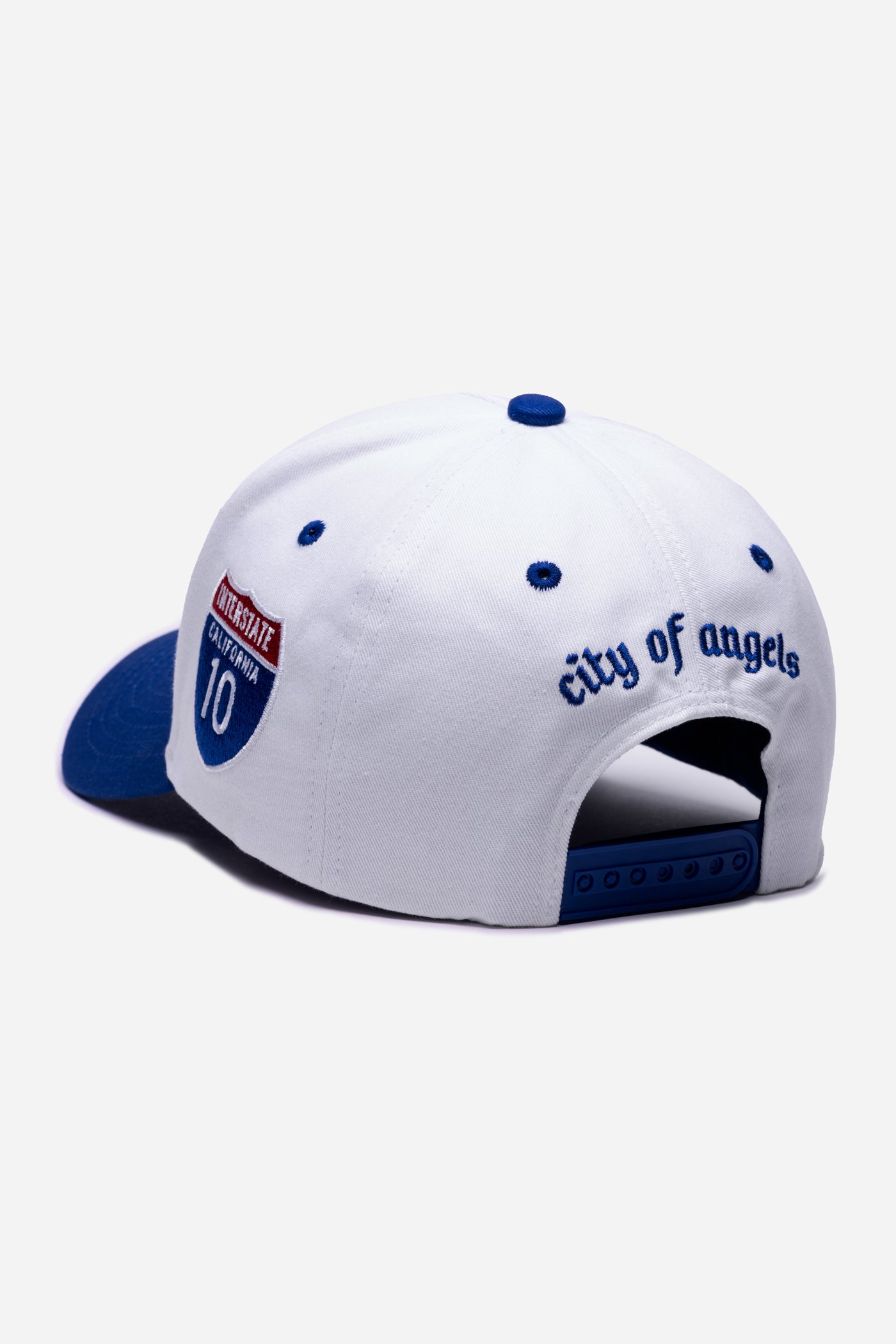 The Land LA Logo A-Frame Snapback | White & Royal Blue