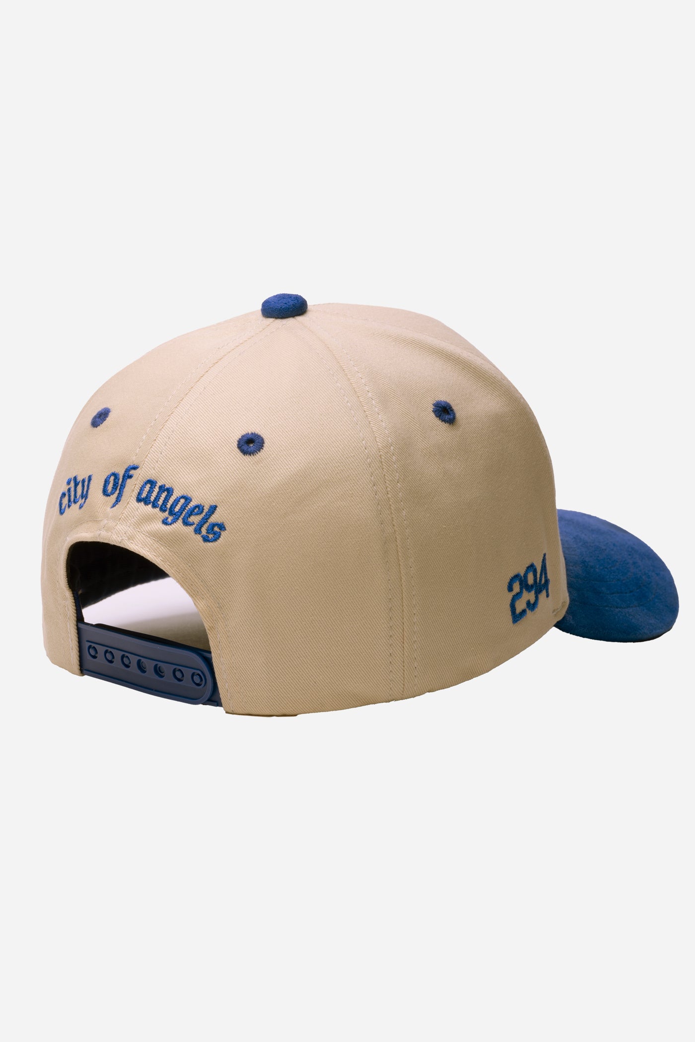 LA Logo A-Frame Snapback | Natural & Royal Blue Suede