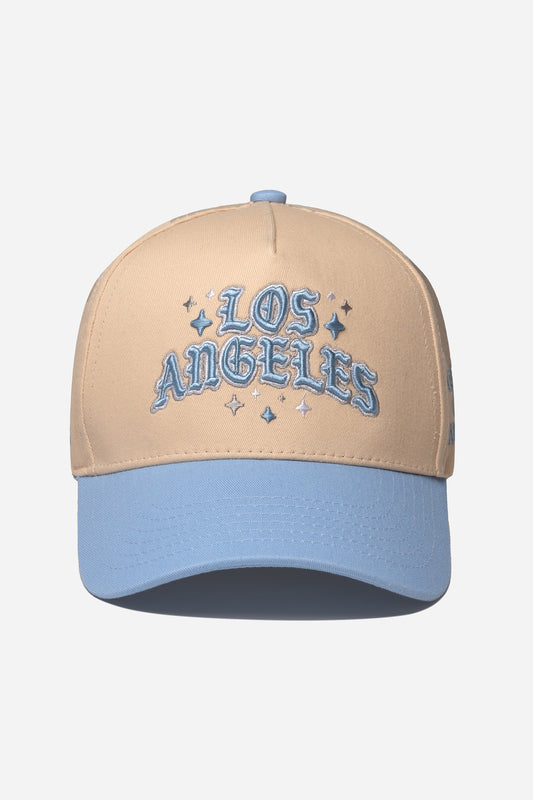 Los Angeles Stars Logo A-Frame Snapback | Natural & Baby Blue