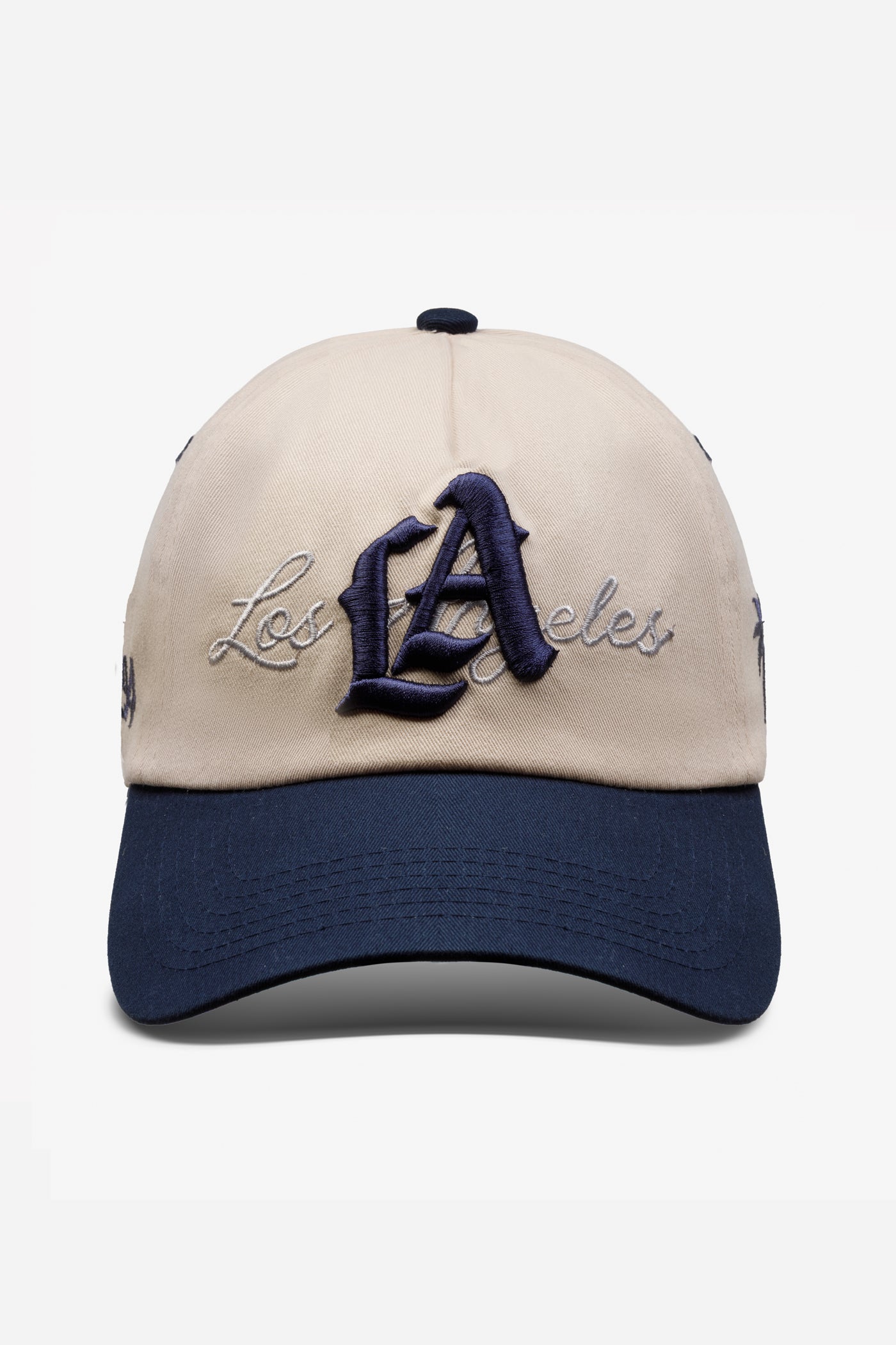 LA Logo Dad Hat | Natural & Navy Blue