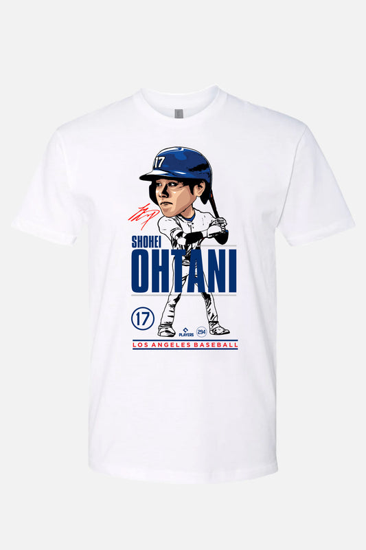 Shohei Ohtani Caricature White Tee | MLBPA