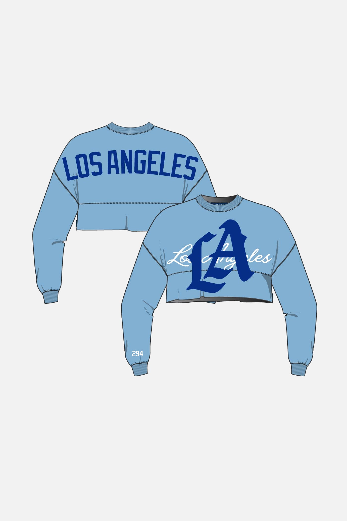Powder Blue LA Logo | Crop Top Spirit Jersey