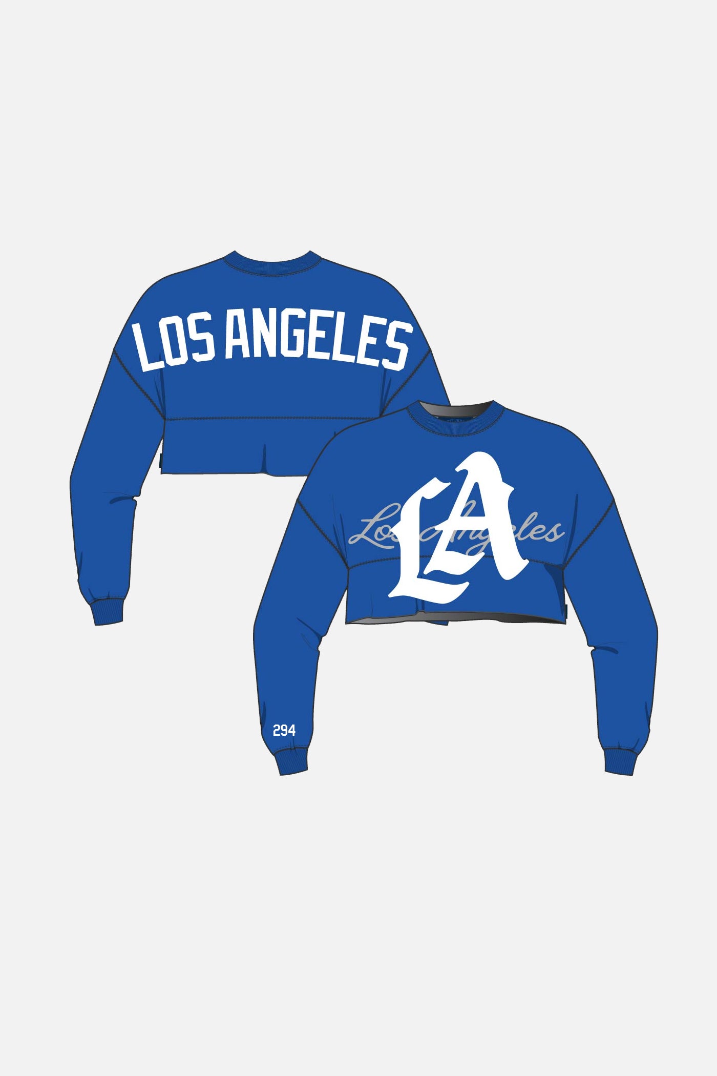 Royal Blue LA Logo | Crop Top Spirit Jersey