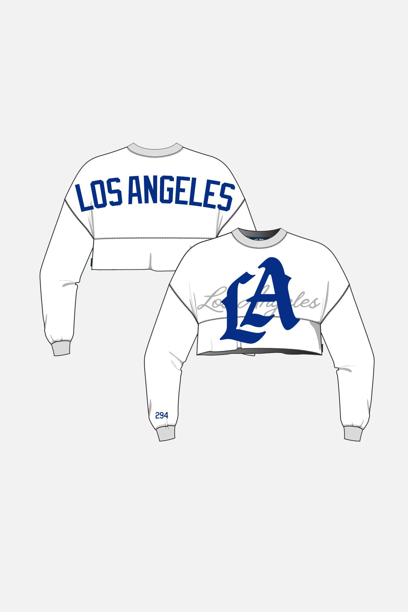 White LA Logo | Crop Top Spirit Jersey