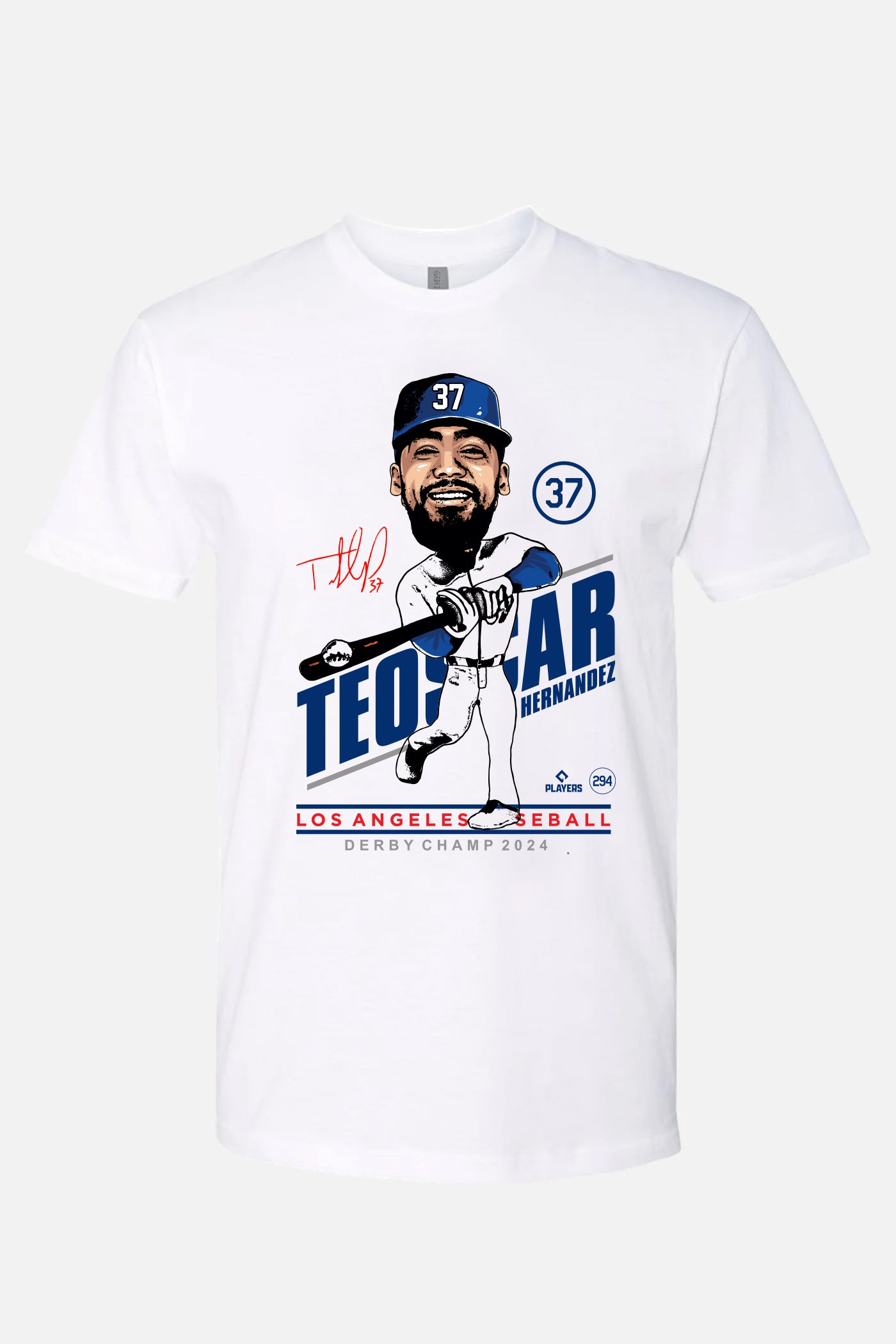 Teoscar Hernandez Caricature White Tee | MLBPA