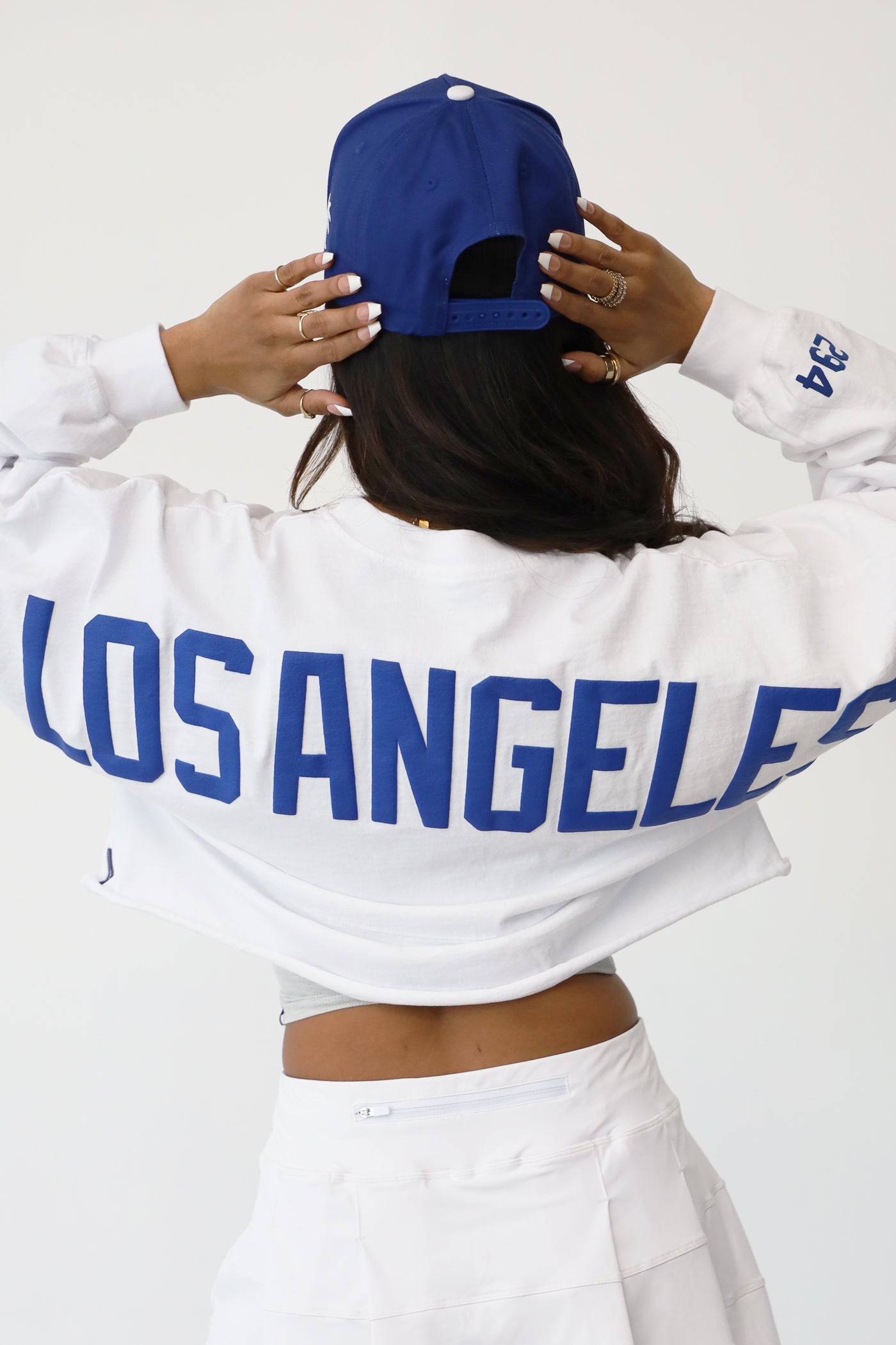 White LA Logo | Crop Top Spirit Jersey