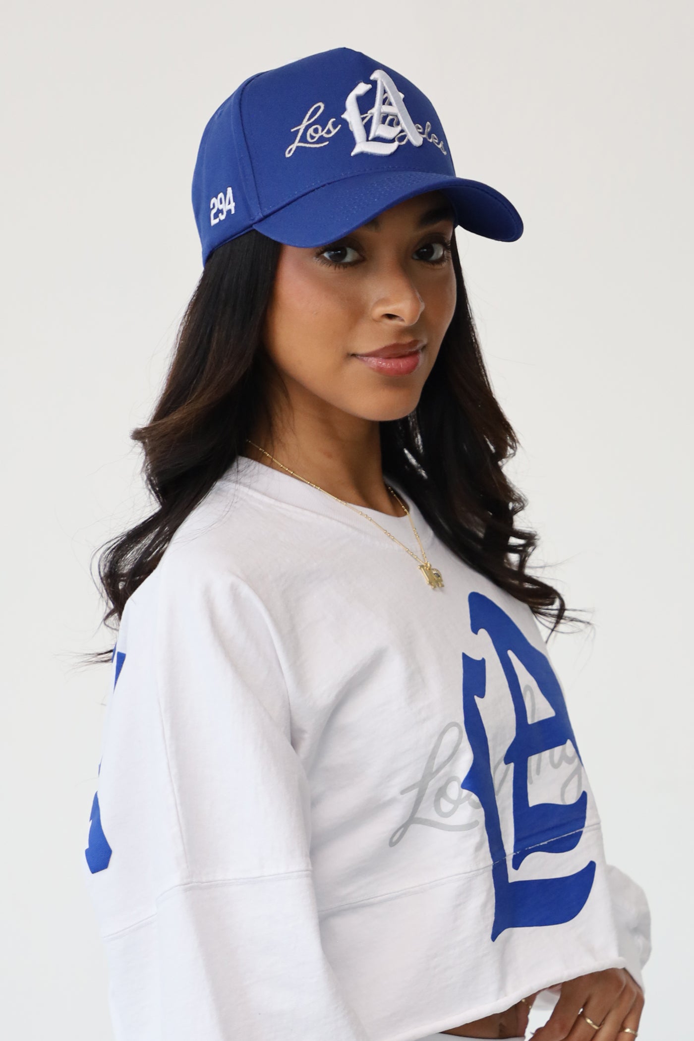 White LA Logo | Crop Top Spirit Jersey