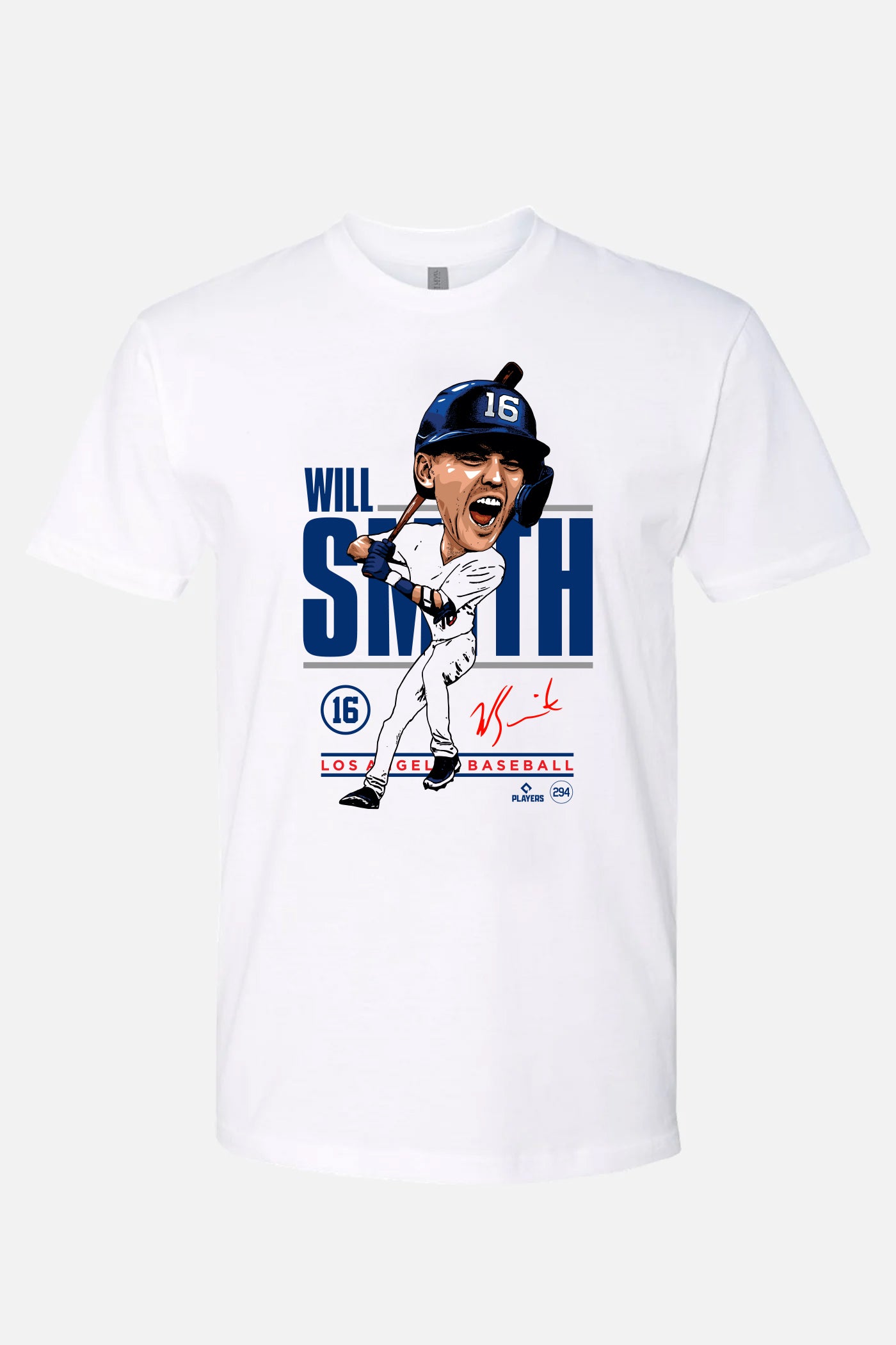 Will Smith Caricature White Tee | MLBPA