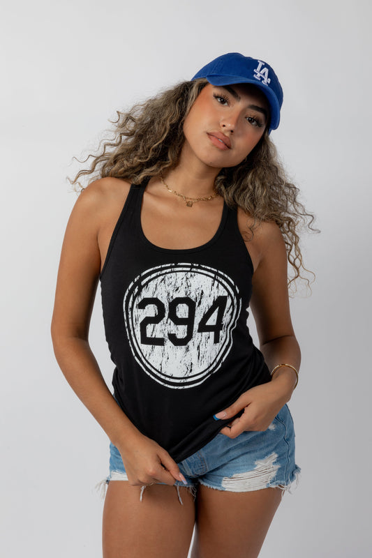 Black Pantone 294 Distressed Tank