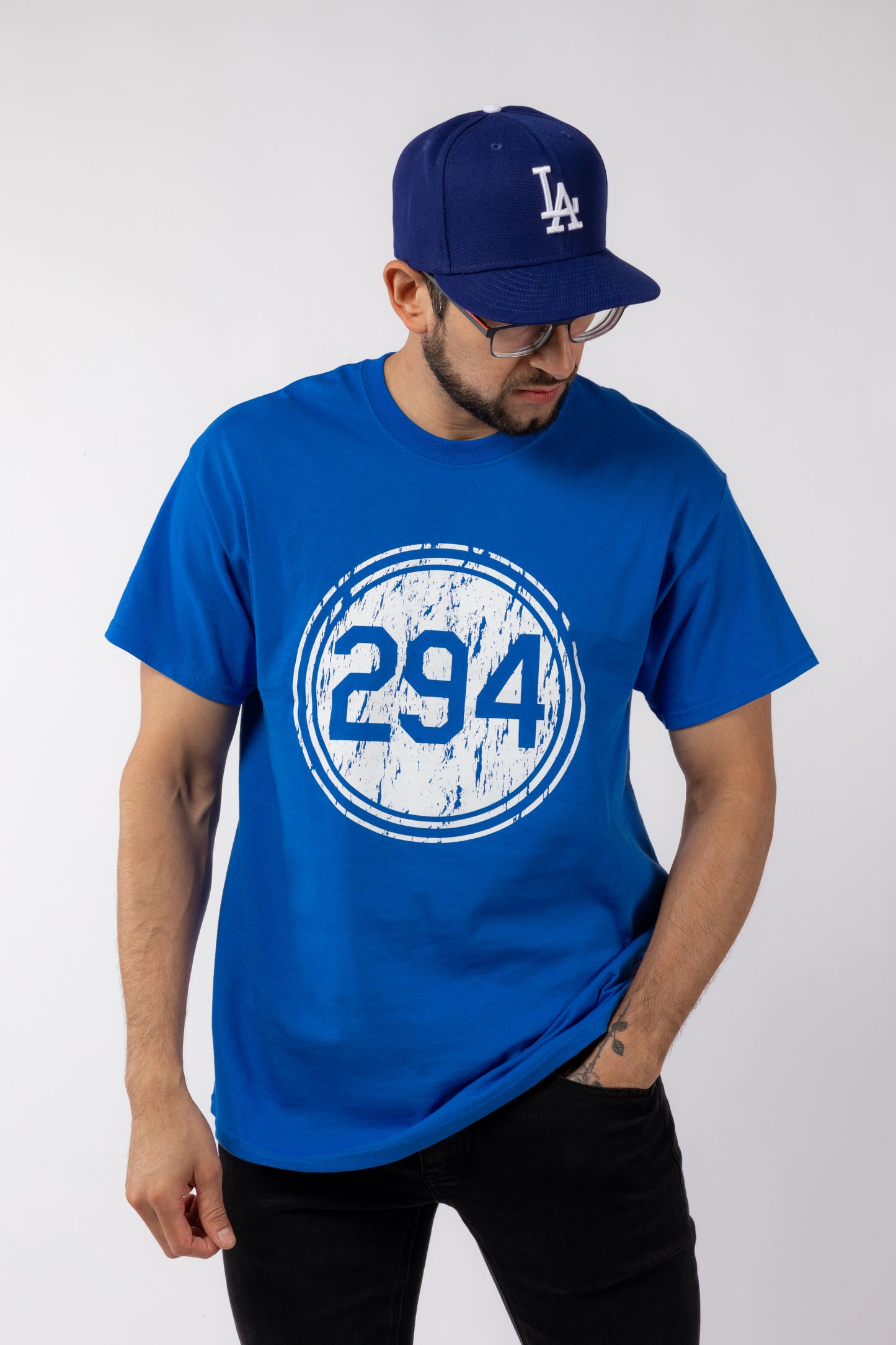 Pantone 294 Distressed -Royal Blue Tee