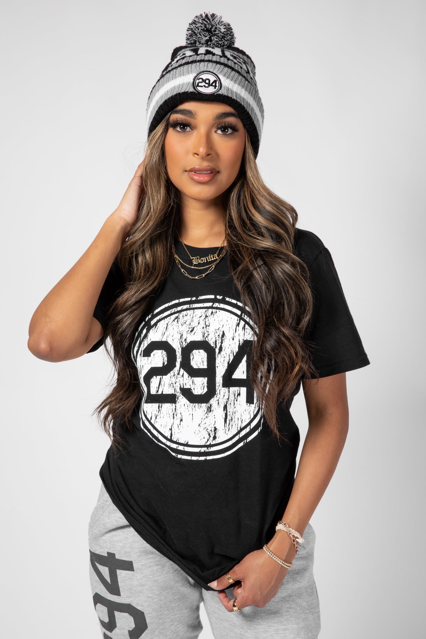 Black Pantone 294 Distressed T-shirt