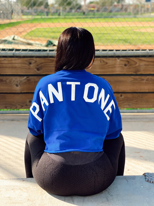 Pantone 294 Distress Crop Top | Spirit Jersey