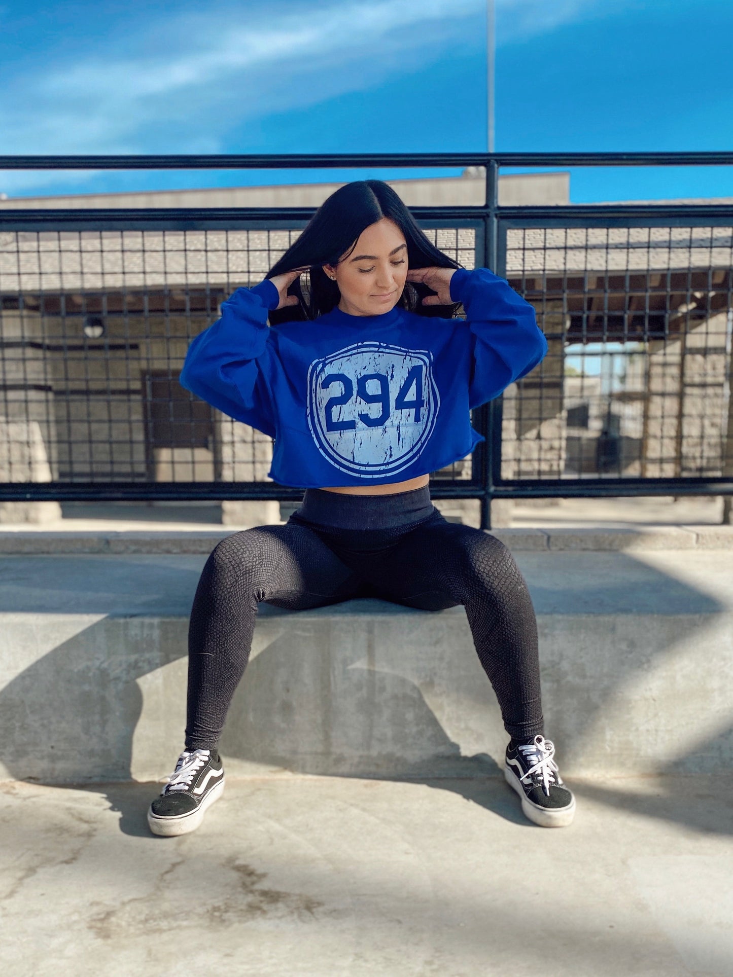 Pantone 294 Distress Crop Top | Spirit Jersey