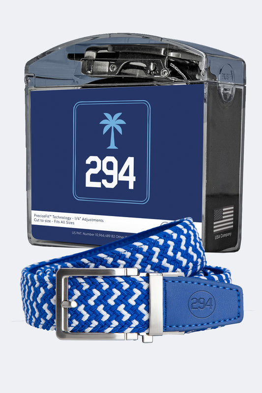 Braided 294 Royal Blue Golf Ratchet Belt 1.38"