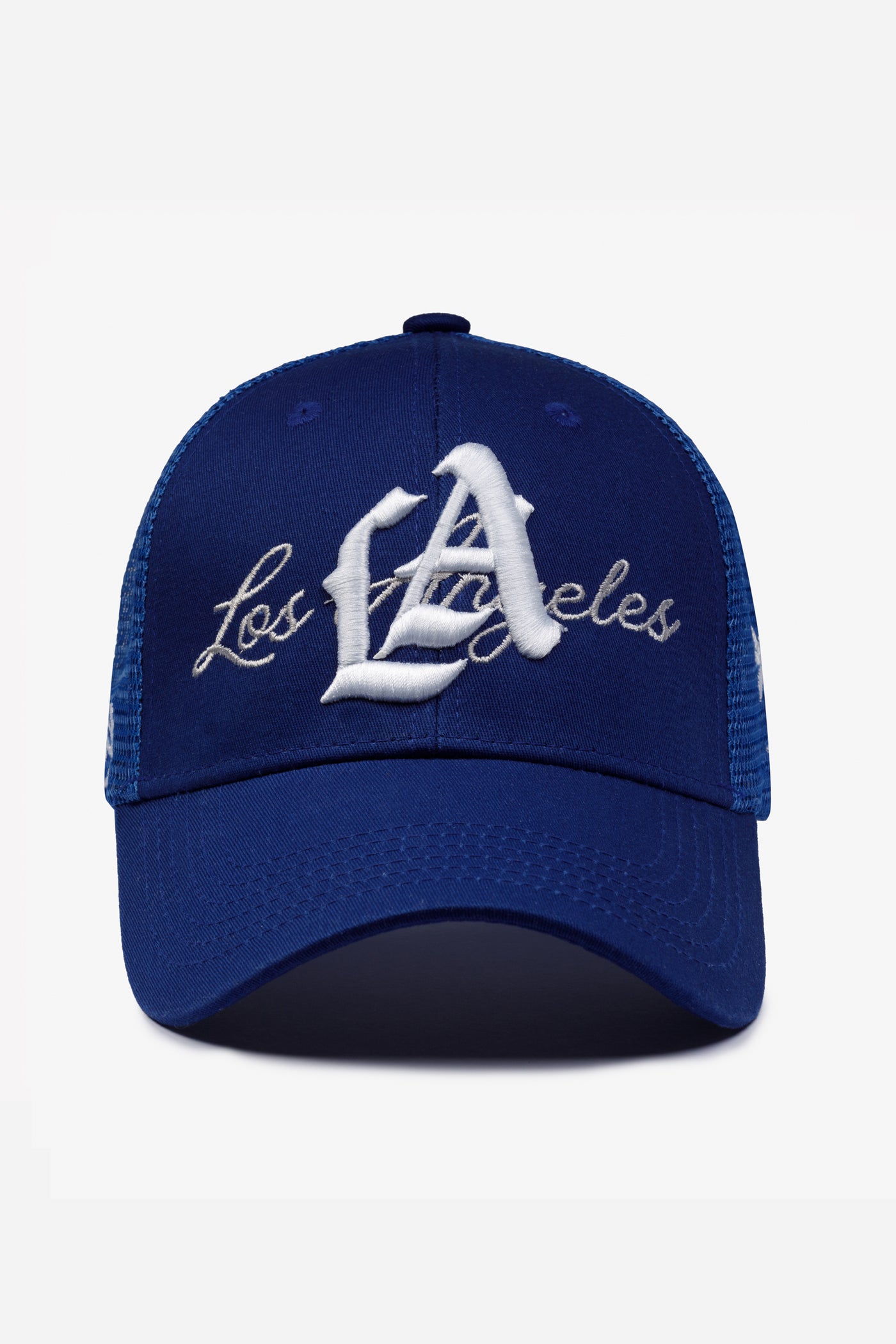LA Logo Mesh Pony Tail Dad Hat | Royal Blue