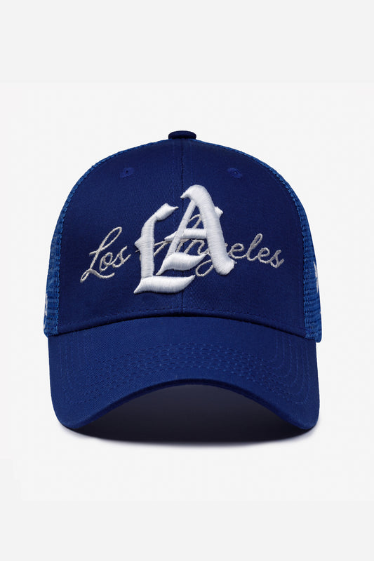 LA Logo Mesh Pony Tail Dad Hat | Royal Blue