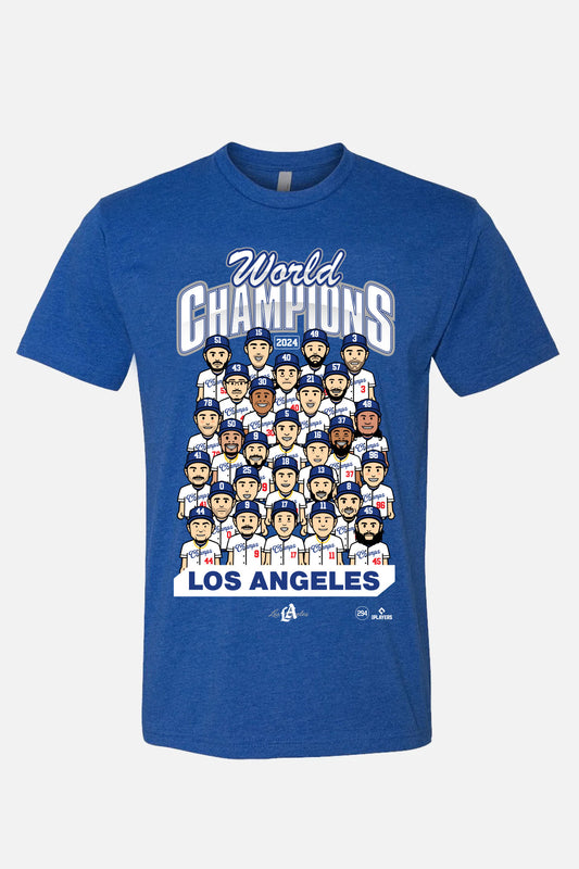 World Champions Team Cartoon Royal Tee