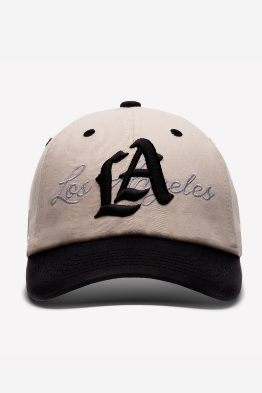 LA Logo Dad Hat | Natural & Black