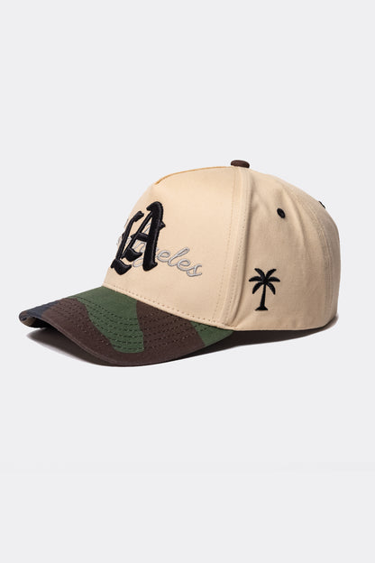 LA Logo A-Frame Snapback | Natural & Camouflage