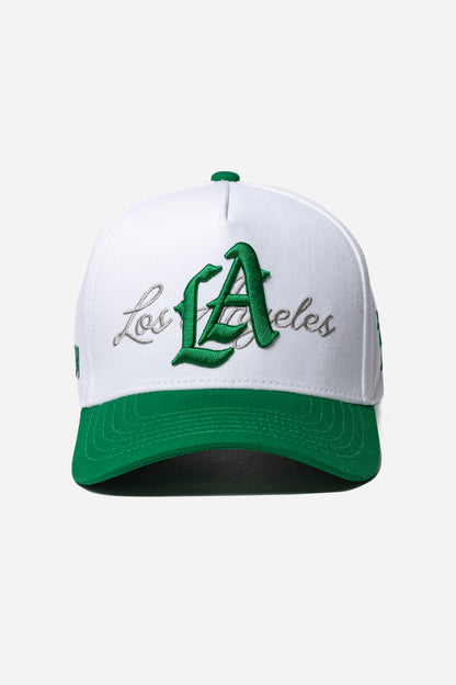 LA Logo A-Frame Snapback | White & Green