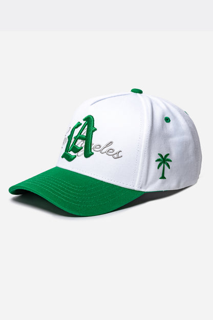 LA Logo A-Frame Snapback | White & Green