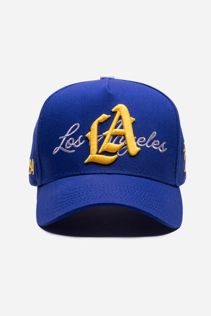 LA Logo A-Frame Snapback | Royal Blue & Yellow