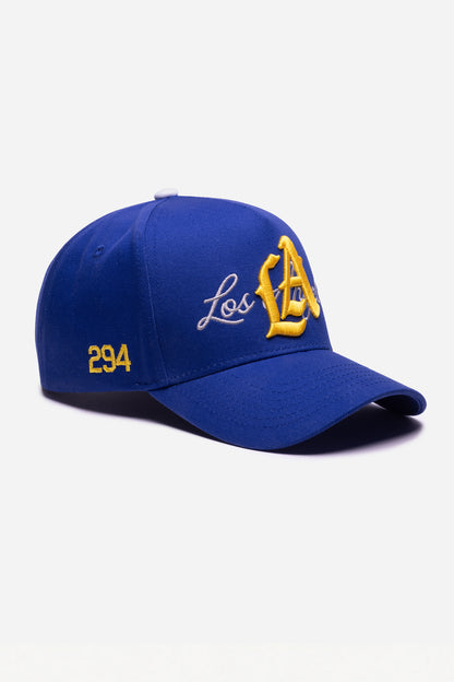 LA Logo A-Frame Snapback | Royal Blue & Yellow