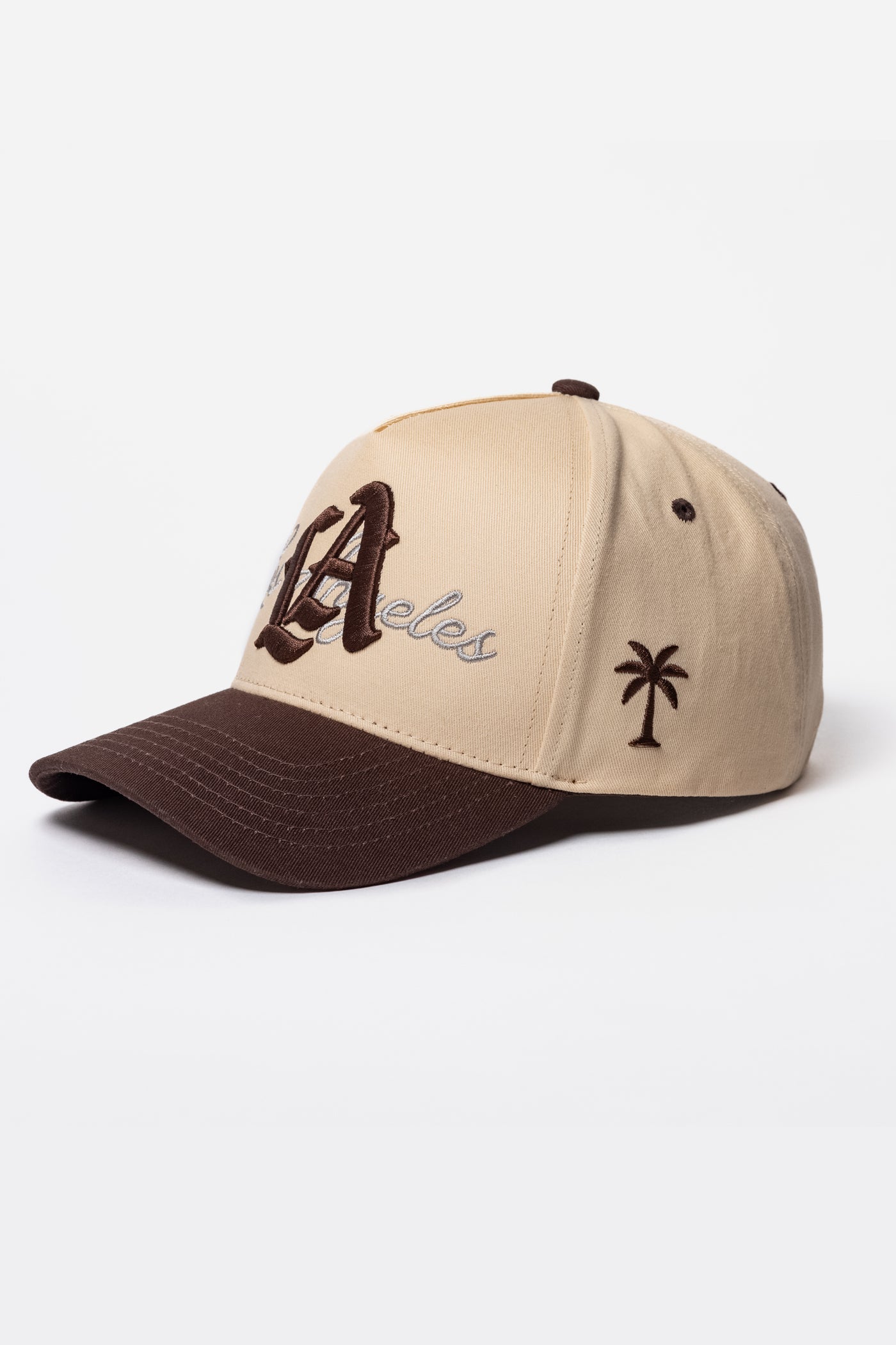 LA Logo A-Frame Snapback | Natural & Brown