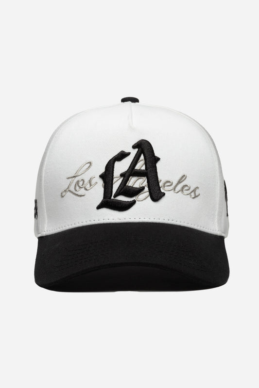 LA Logo A-Frame Snapback | White & Black