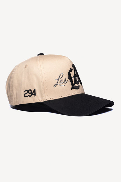 LA Logo A-Frame Snapback | Natural & Black