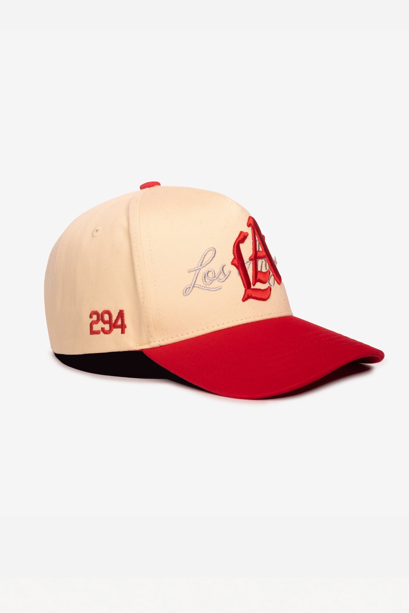 LA Logo A-Frame Snapback | Natural & Red