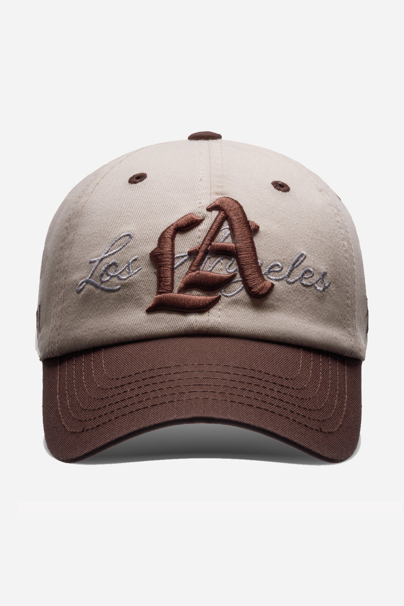 LA Logo Dad Hat | Natural & Brown