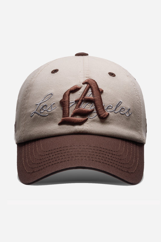 LA Logo Dad Hat | Natural & Brown