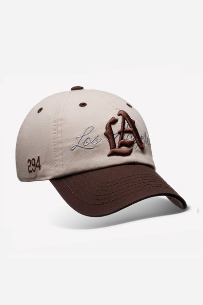 LA Logo Dad Hat | Natural & Brown
