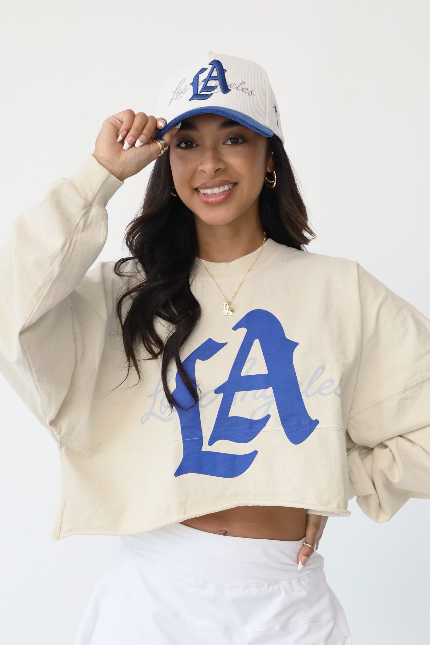 Natural LA Logo | Crop Top Spirit Jersey