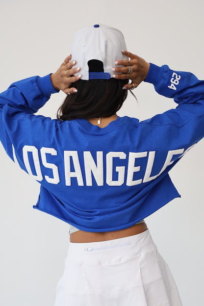 Royal Blue LA Logo | Crop Top Spirit Jersey