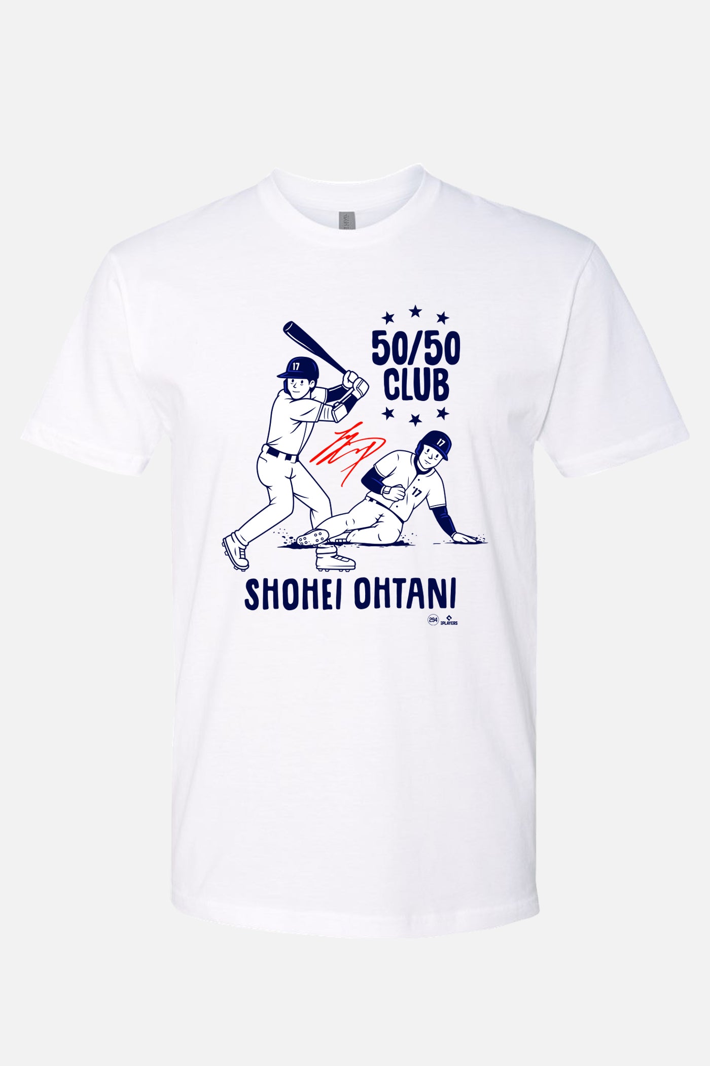 Shohei Ohtani 50/50 Design 3 White Tee | MLBPA